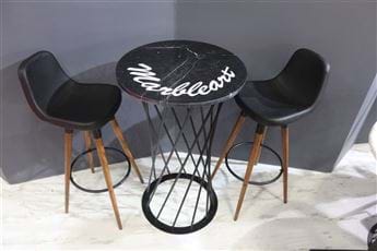 MERMER MASA JET BLACK / BİSTRO AYAK