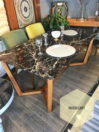 MICHELANGELO MERMER AHŞAP MASA